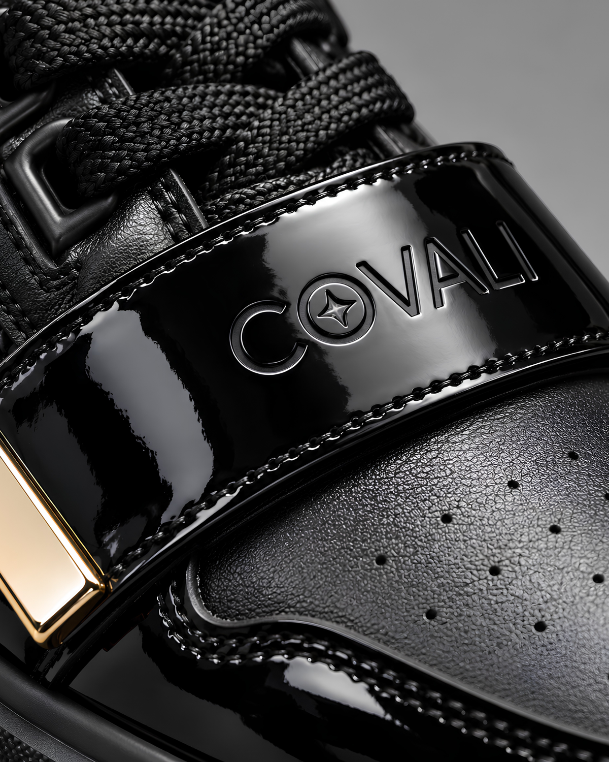 Black Covali Meriva men's sneaker with sleek design and lace-up closure, showcasing the stylish athletic footwear.
