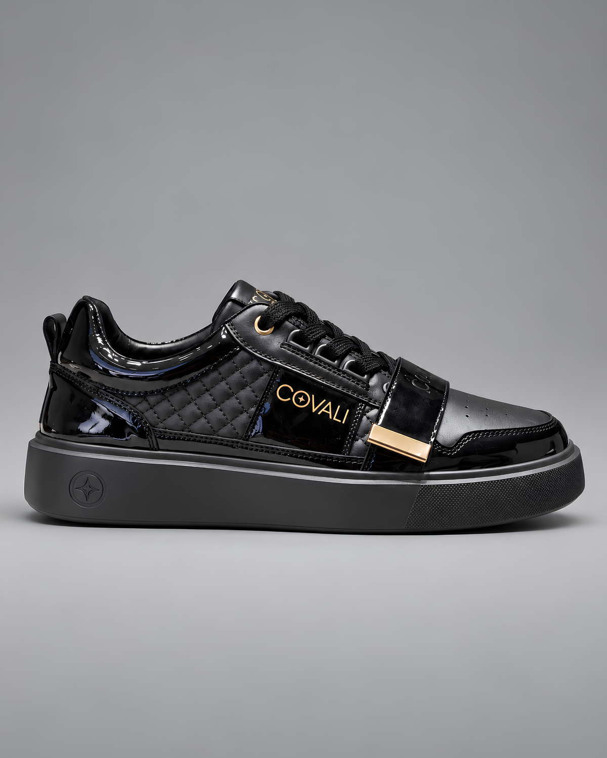 Black Covali Meriva men's sneaker with sleek design and breathable material, ideal for casual and athletic wear.