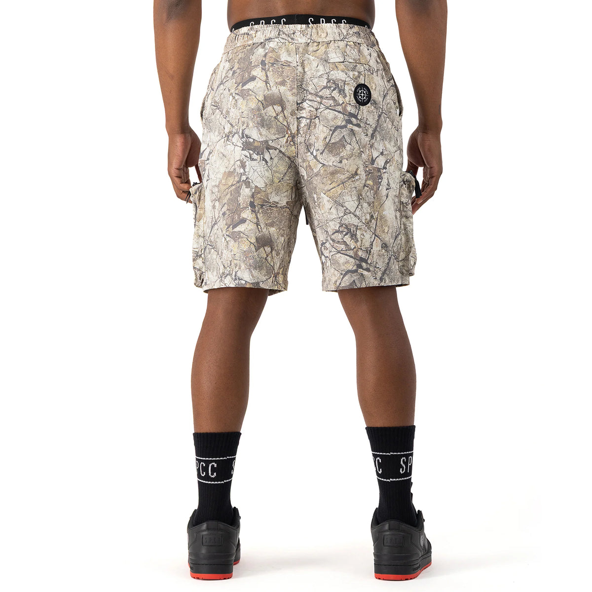 Men's SPCC Incognito Woven Short in stone color, casual Bermuda shorts with a comfortable woven fabric and modern fit.