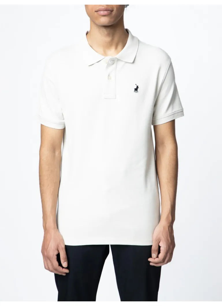 Polo Mens Stretch Pique Golfer - White