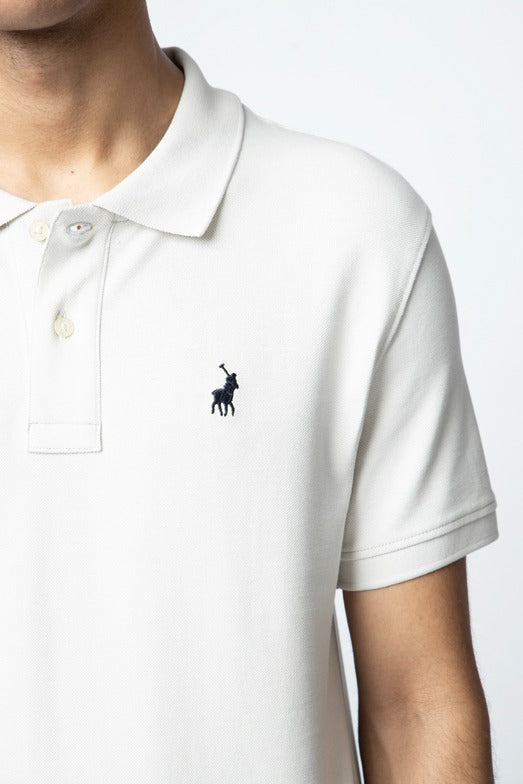 Polo Mens Stretch Pique Golfer - White