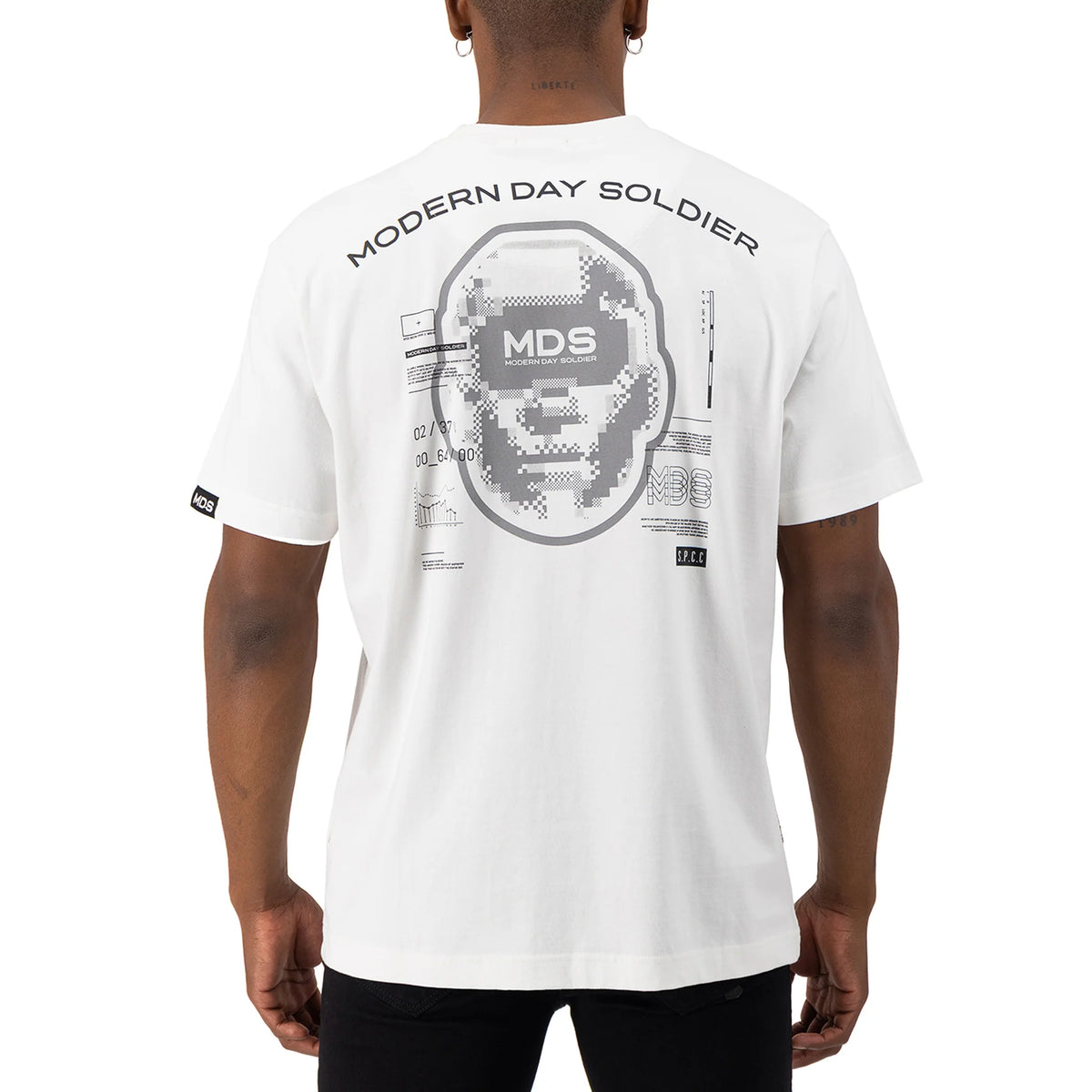 SPCC MDS Axel Tee Off White men's T-shirt with a relaxed fit and minimalistic design, featuring subtle branding on the front.