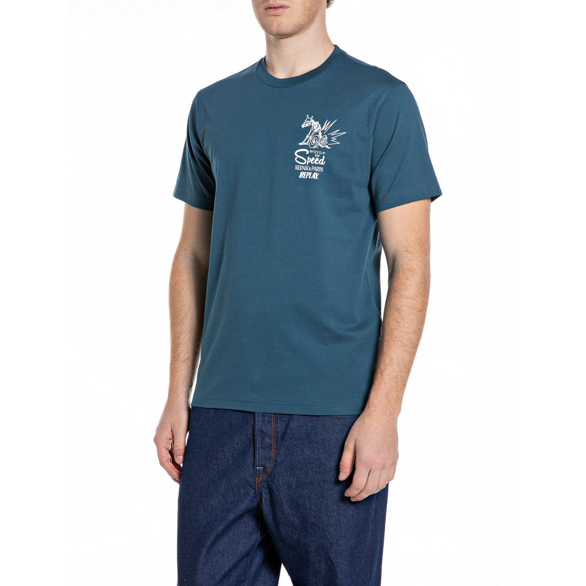 Replay M3345 Tee Petrol Blue