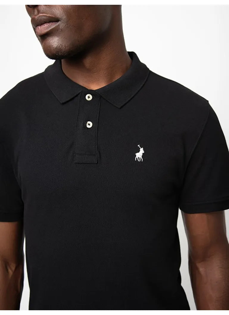 Polo Mens Stretch Pique Golfer - Black