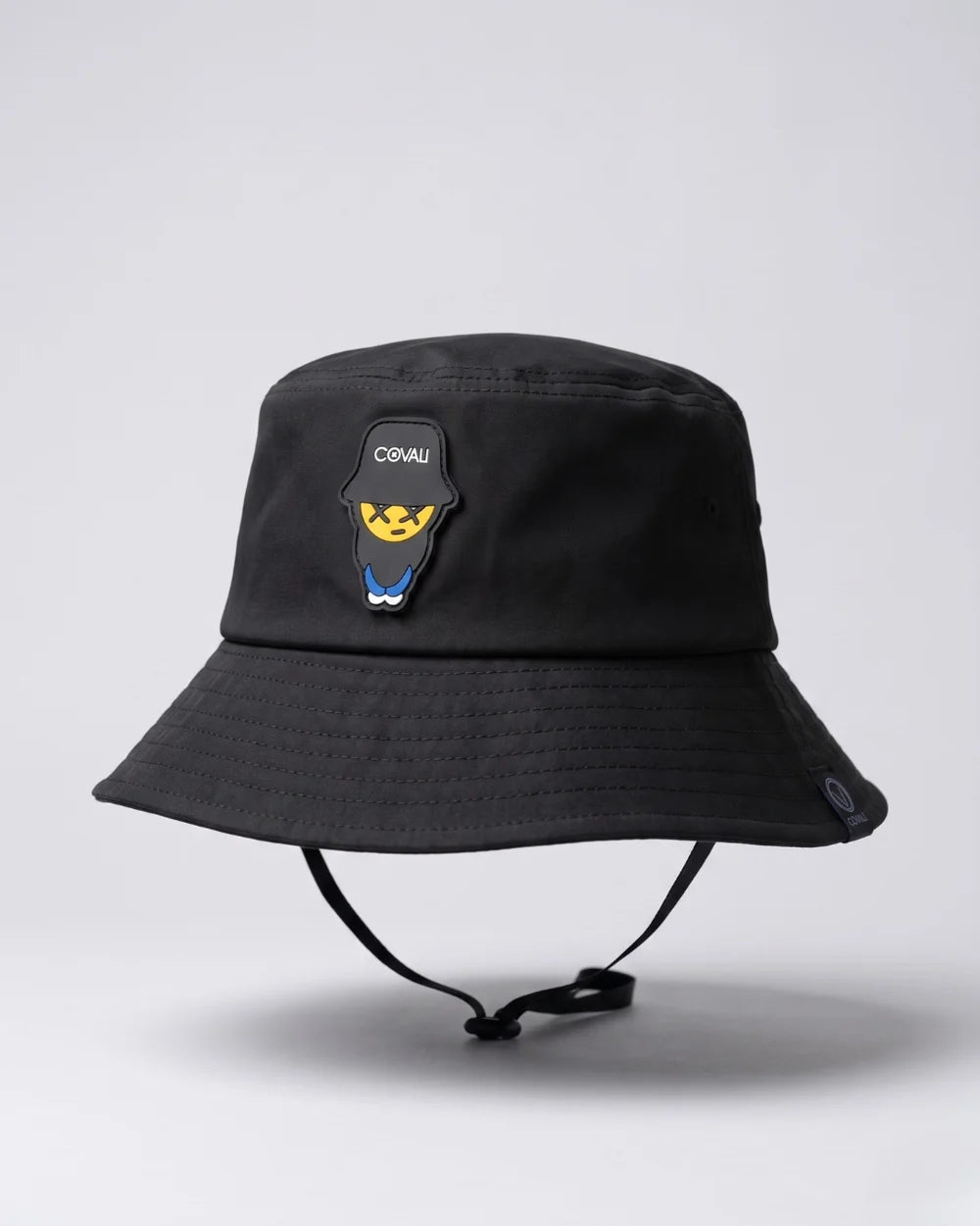 Black Covali Tipo Bucket Hat for men, stylish headwear from Shazem, shown on a neutral background.
