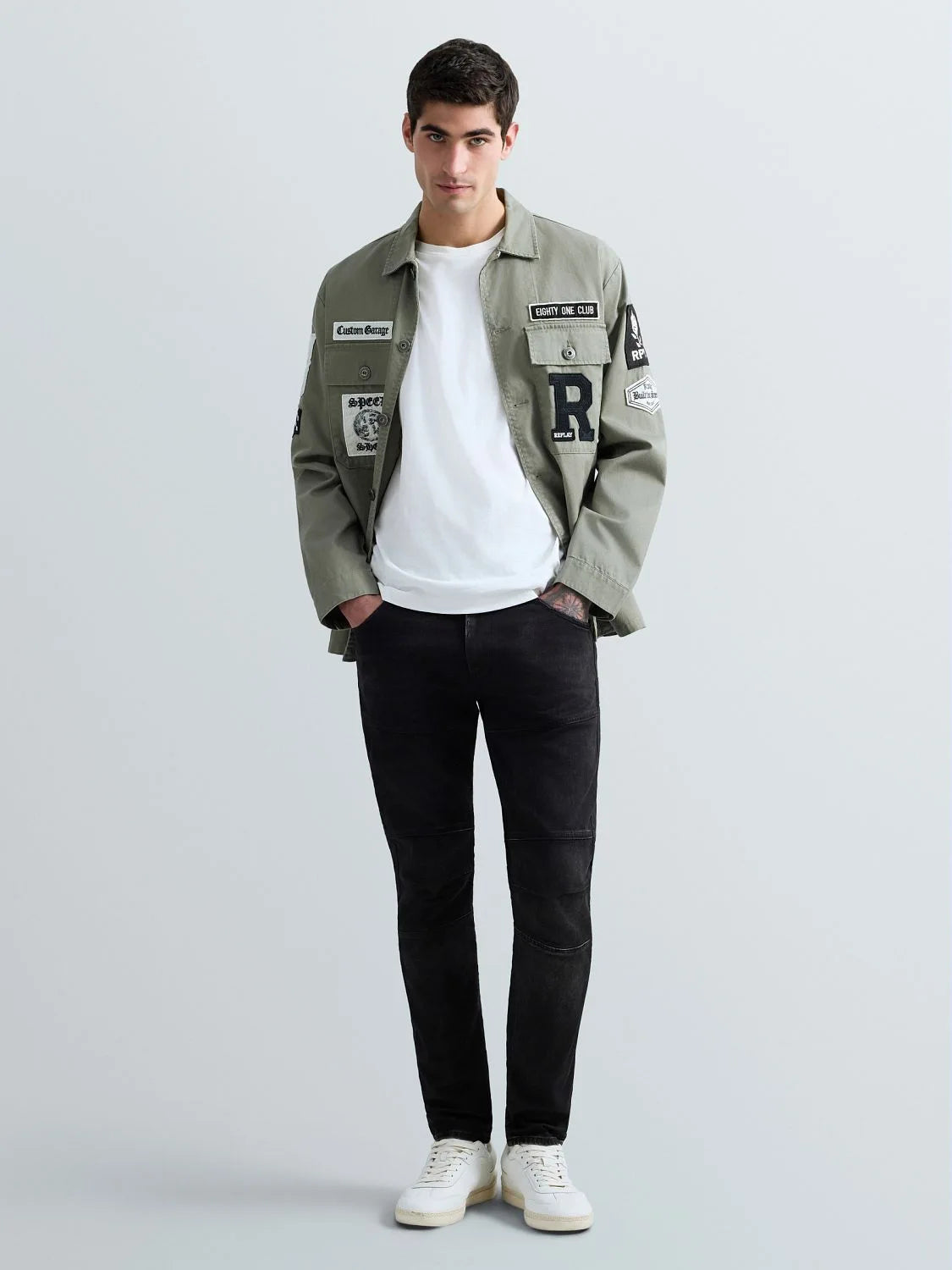 Replay M1095 Arvyn Skinny-Fit Jeans Black Delavè