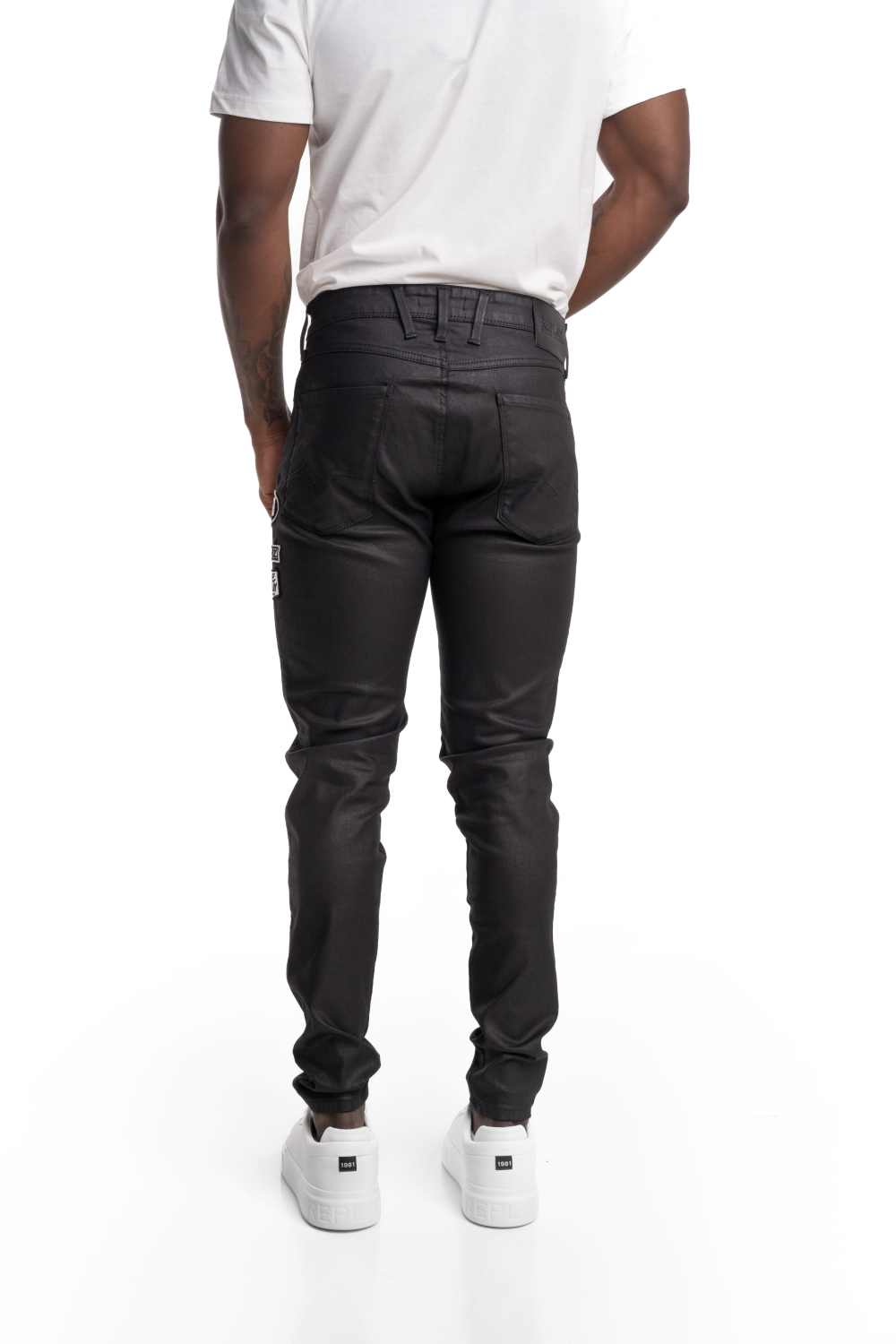 Replay Bronny Wax Denim With Badges Black
