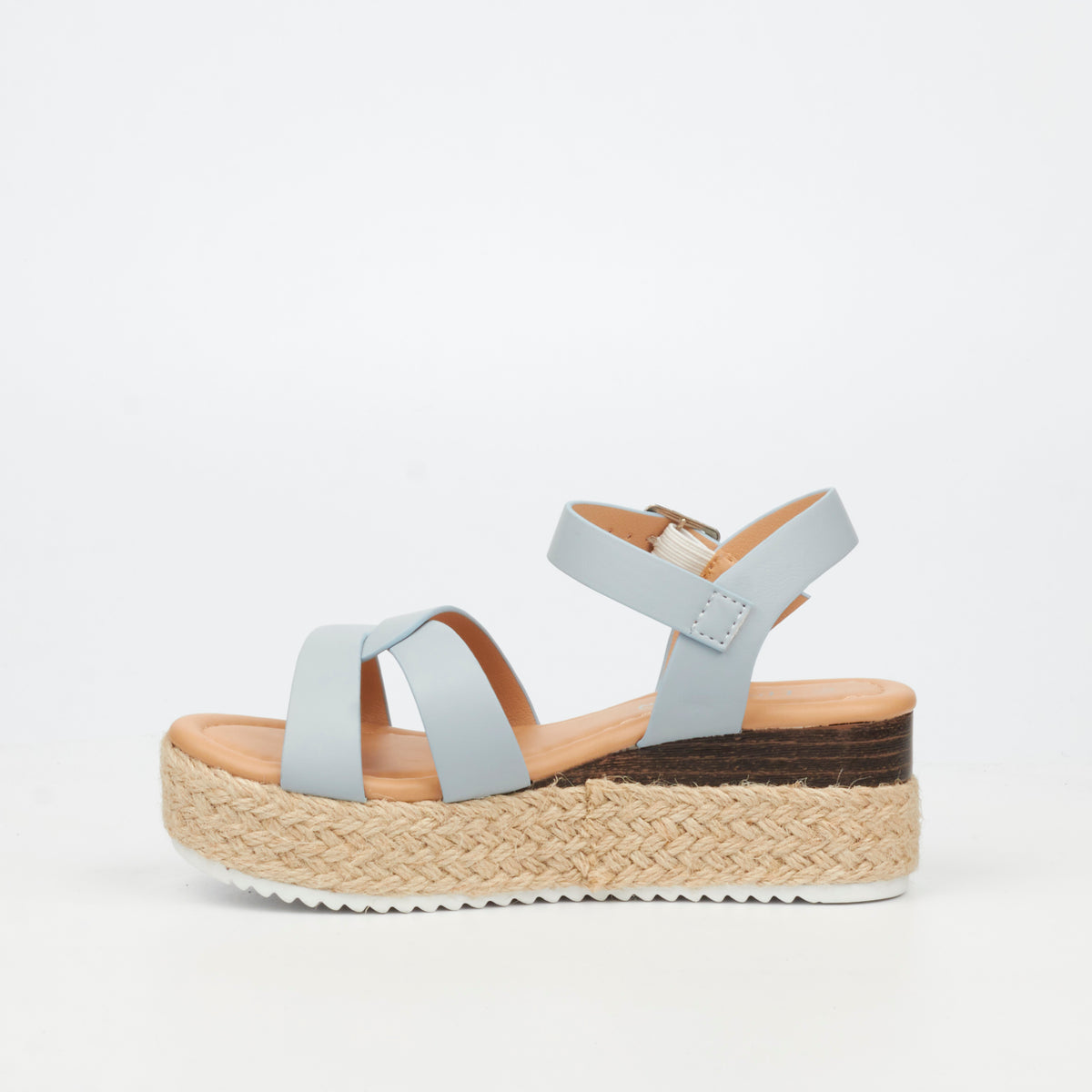 Blue Flutterby Girls Maggie kids sandals by Butterfly Feet with adjustable straps and comfortable sole.