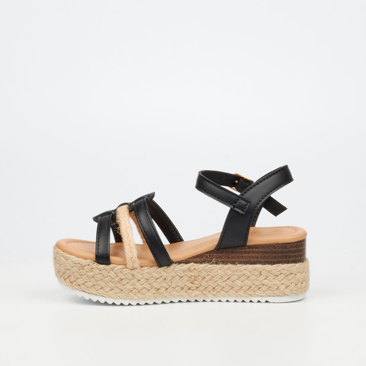 Black Flutterby Girls Maggie 2 kids' sandals by Butterfly Feet, featuring comfortable straps and stylish design.