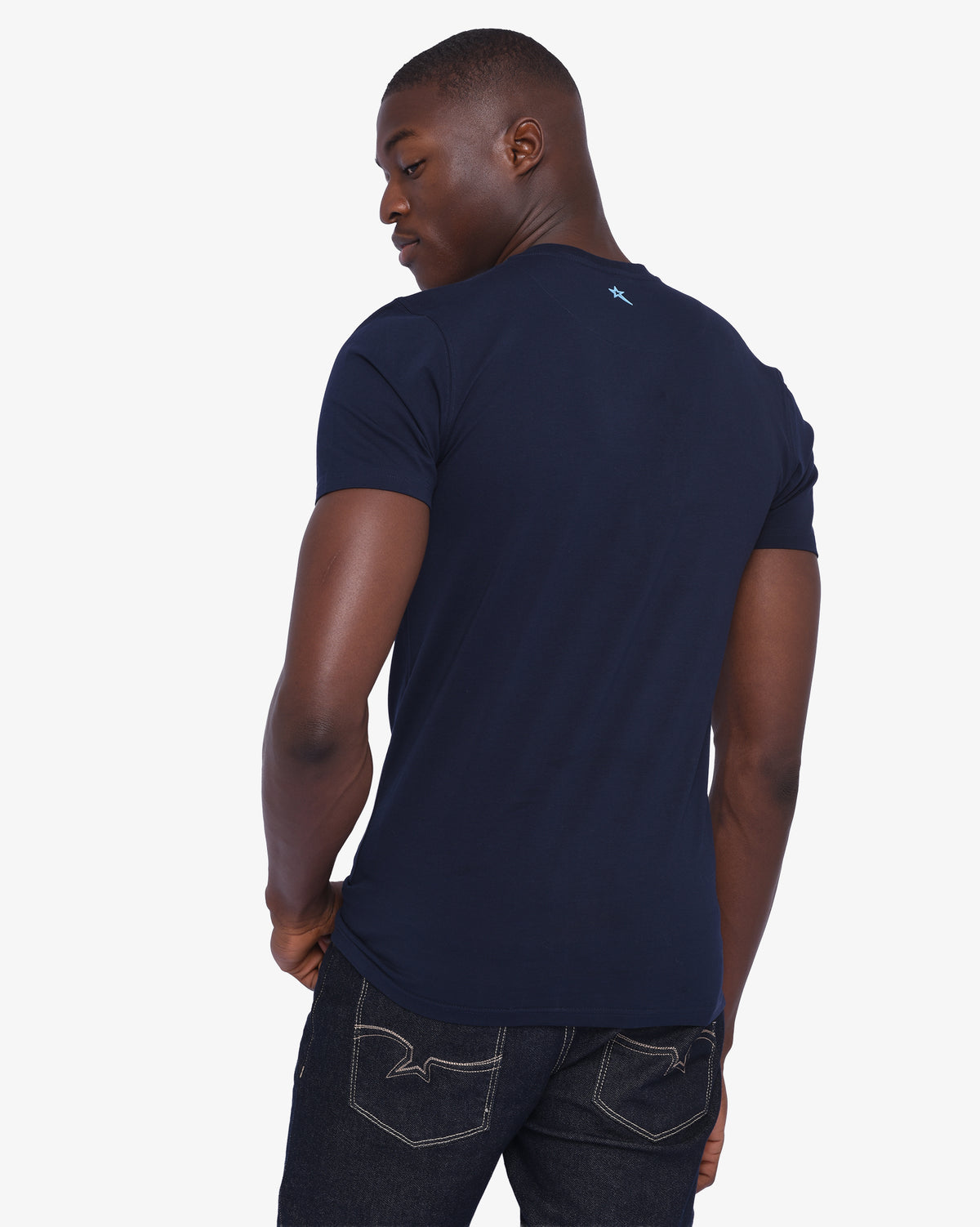 SOVIET Beatty navy men's T-shirt front view