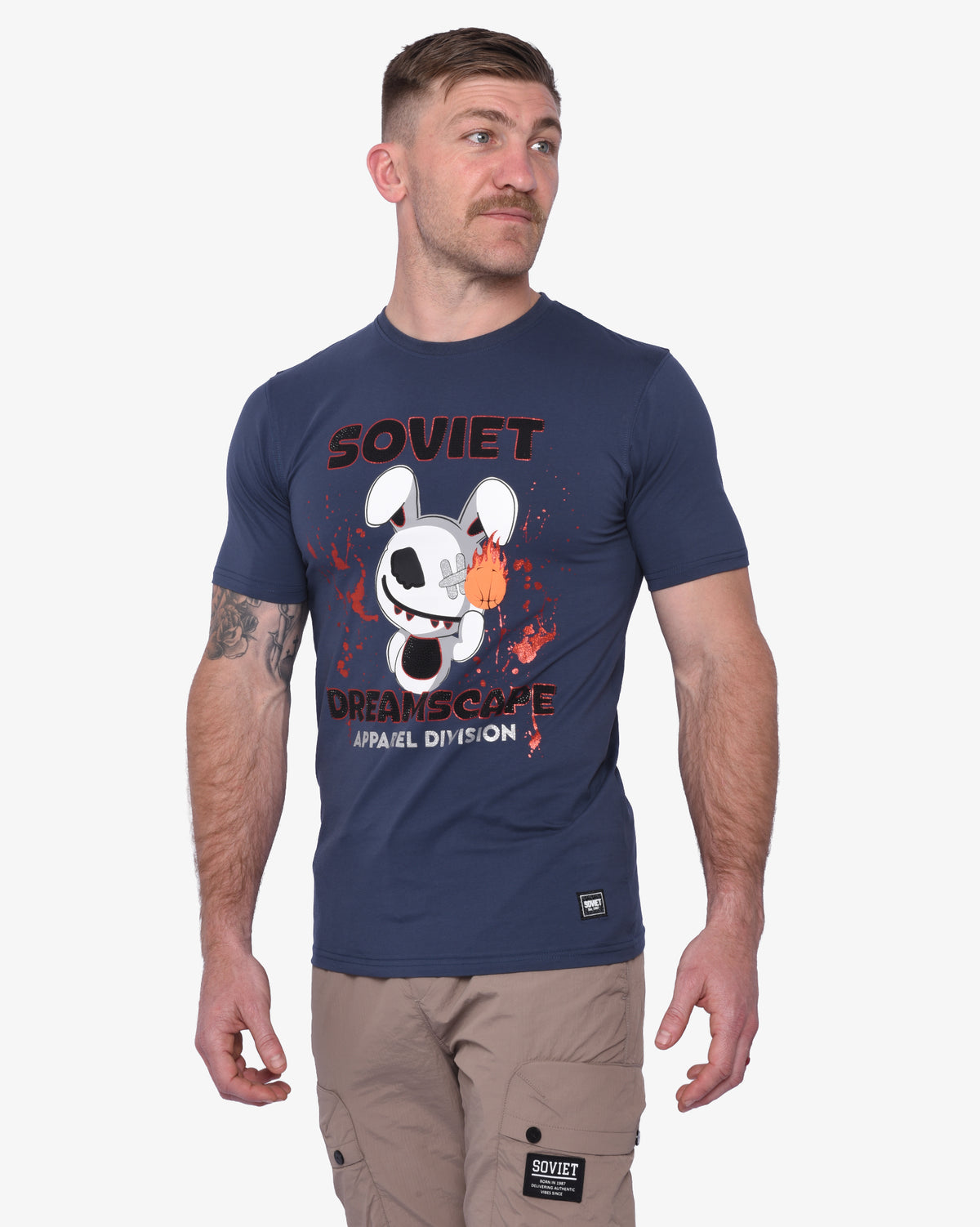 SOVIET Roberto men's T-shirt in midnight, front view