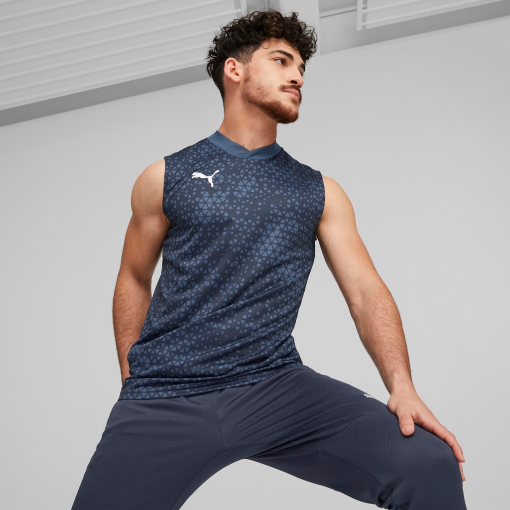 Puma teamCUP Training Jersey for men in Parisian Night, featuring lightweight fabric and team sports design.