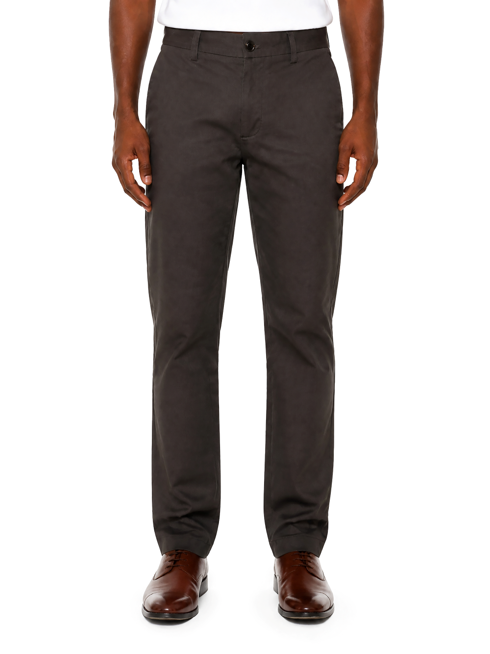 Polo Amos Textured Chino Trousers Dark Grey