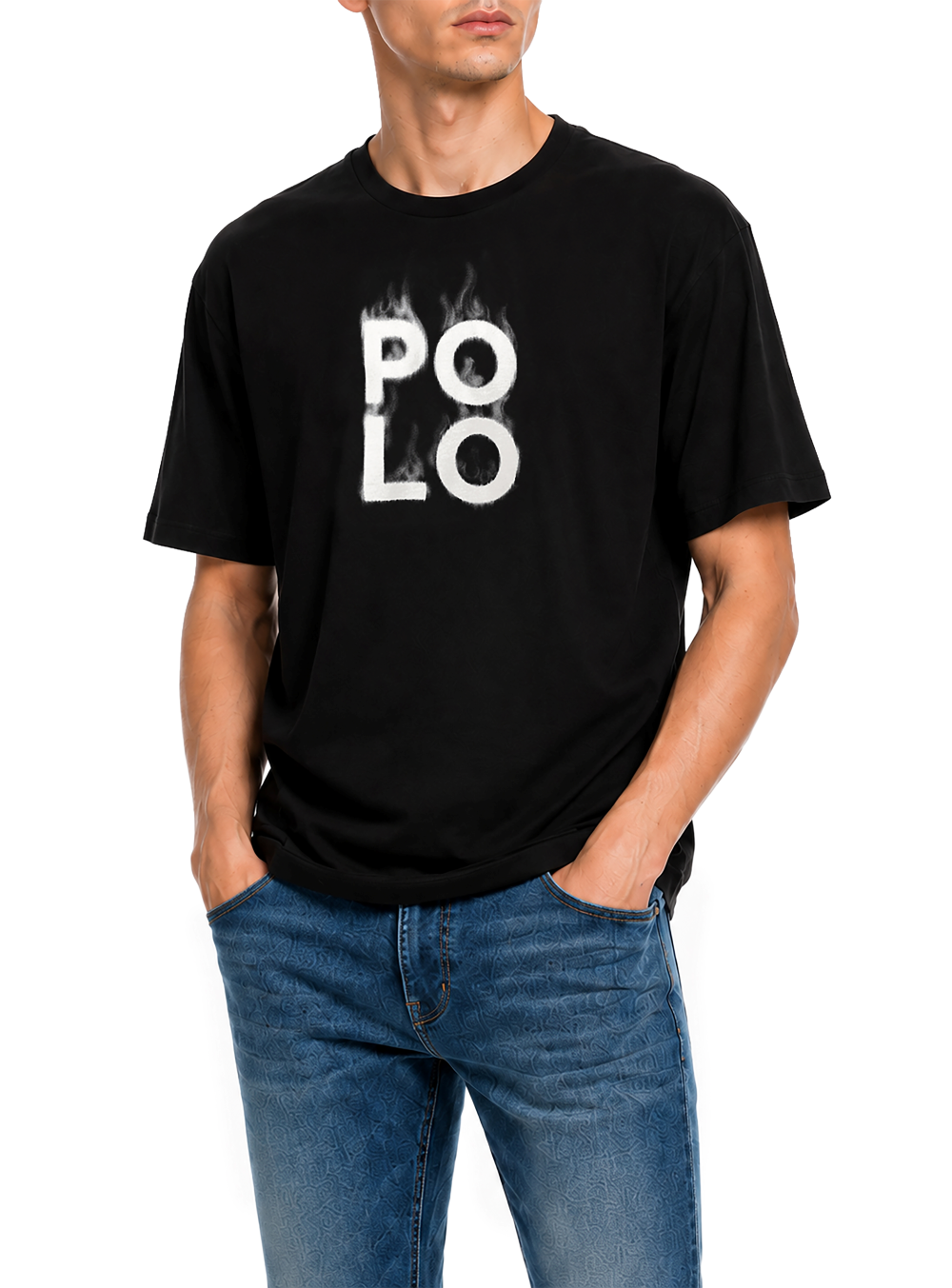 Polo Cobain PJC Flame Graphic Tee Black