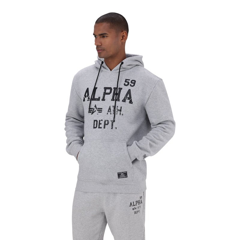 Alpha ALPHA men's hooded sweatshirt in melange fabric, featuring a comfortable fit and casual style.