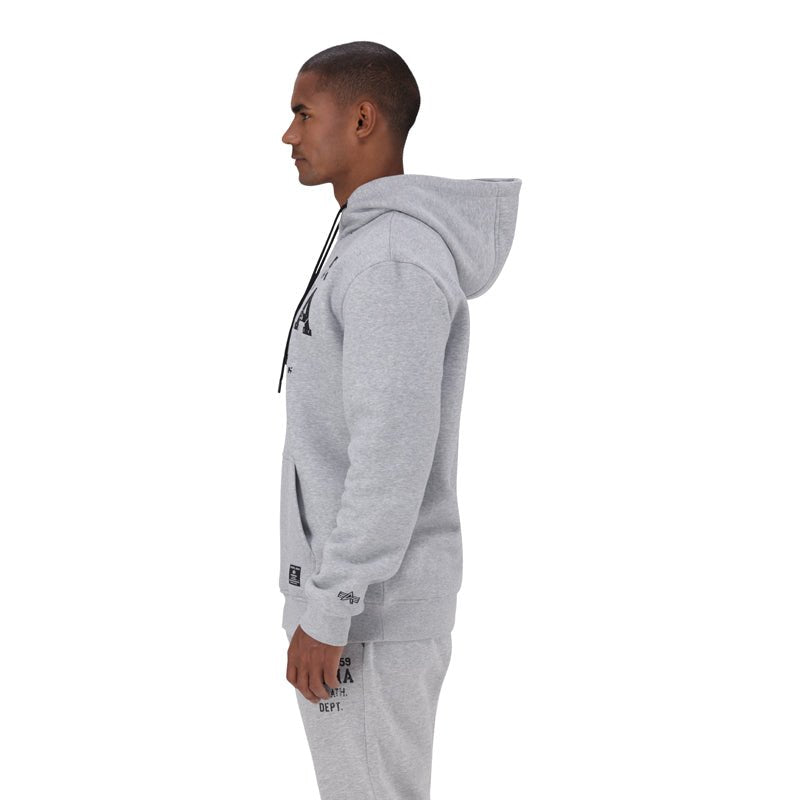 Alpha ALPHA men's melange hoodie, casual style with a comfortable fit, featuring a hood and front pocket.