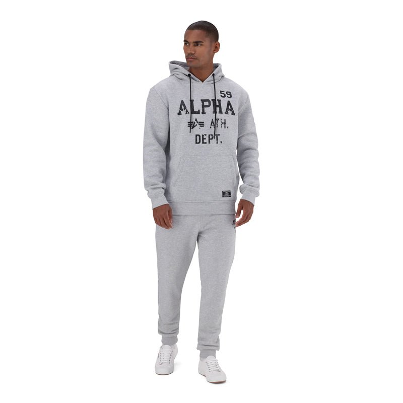 Alpha ALPHA men's melange hoodie featuring a comfortable fit and stylish design, shown in a casual front view.