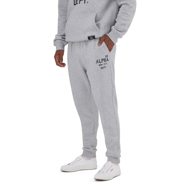 Alpha men's melange track pants from Alpha ATH Dept, featuring a comfortable fit and casual style.