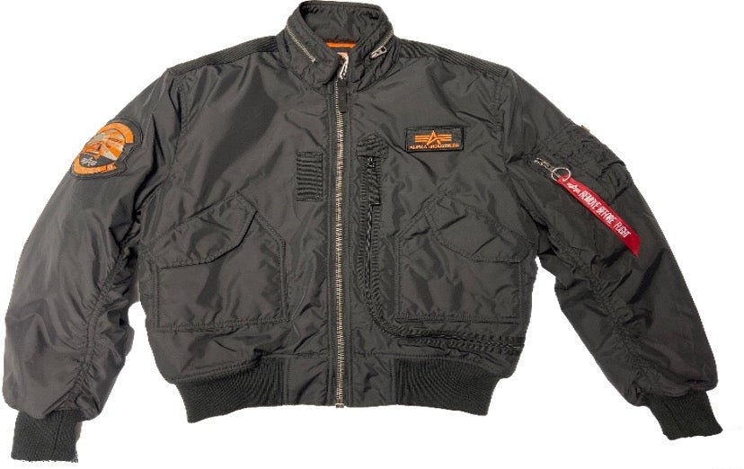 Black Alpha Engine Jacket for men and women, featuring a sleek design and durable fabric, ideal for casual and outdoor wear.