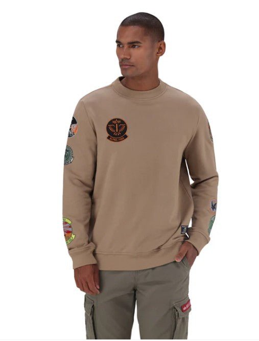 Alpha Flying 59 Crew Sweat Beige - Shazem - MENS SWEATER - ALPHA