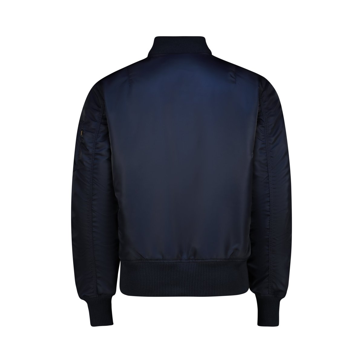 Unisex Alpha MA-1 D-Tec Jacket in vibrant Rep Blue, featuring a sleek design with ribbed cuffs and classic bomber style.