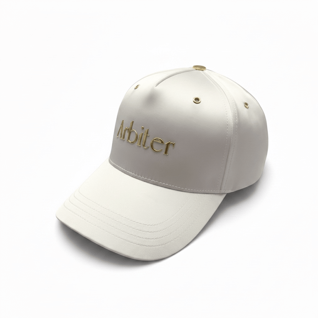 Arbiter Satin Peak Cap White - Shazem - UNISEX HEADWEAR - ARBITER
