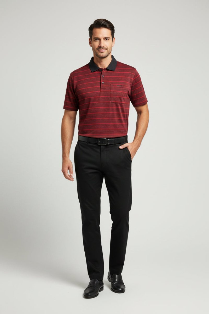 Ballantyne Golfer (BT4) Maroon/Multi - Shazem - MENS GOLFER - BALLANTYNE