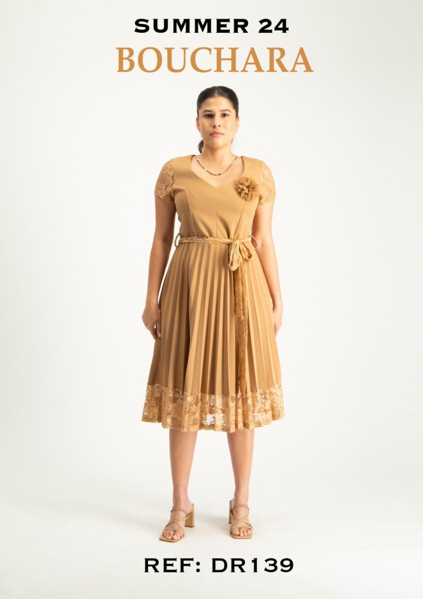 Bouchara DR139 Taupe - Shazem - WOMENS DRESSES - BOUCHARA