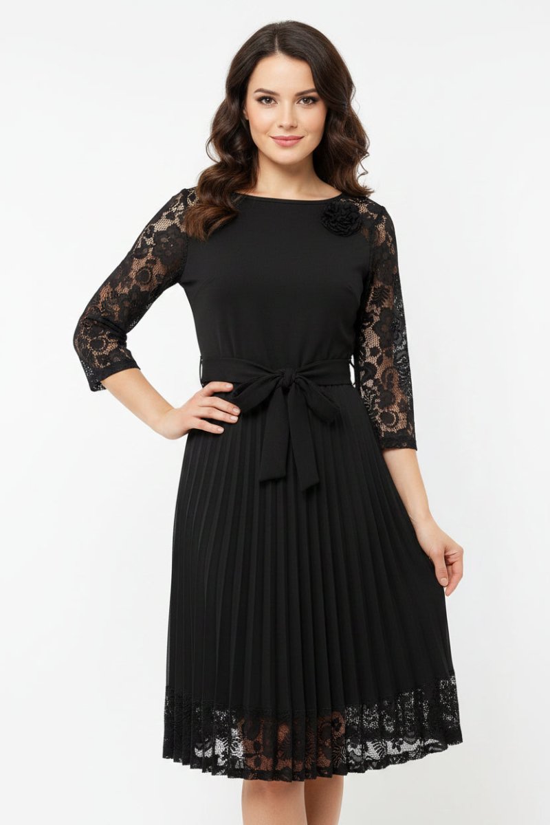 Black Bouchara WOMENS DRESSES, model DR461, featuring a stylish design with a fitted silhouette and elegant details.