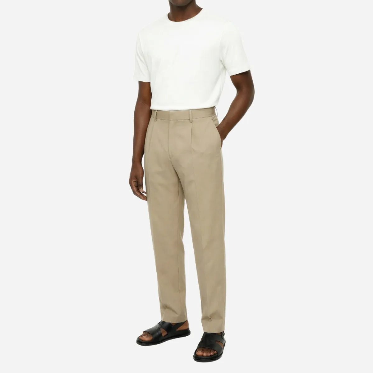 Brentwood Trouser Fawn - Shazem - MENS FORMAL PANTS - BRENTWOOD