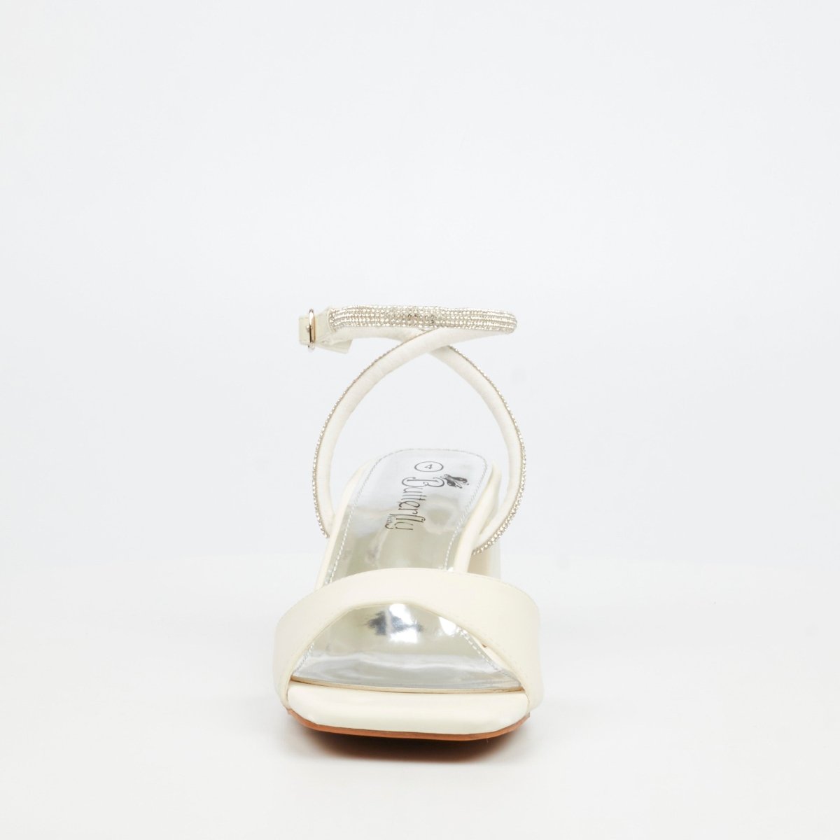 White Butterfly Feet Alaine 1 Heel women's sandals with elegant straps and open toe design.