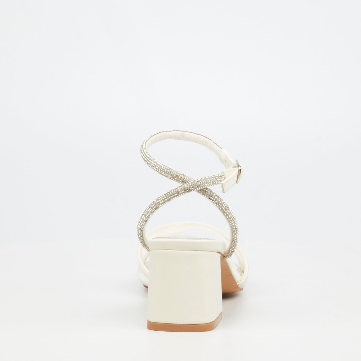 White Butterfly Feet Alaine 1 Heel women's sandals with open toe and ankle strap, stylish and comfortable footwear.