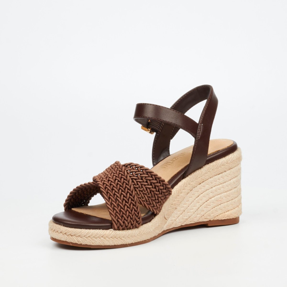 Women's Butterfly Feet Escada 2 Wedge Chocolate sandals with a sleek design and comfortable wedge heel.