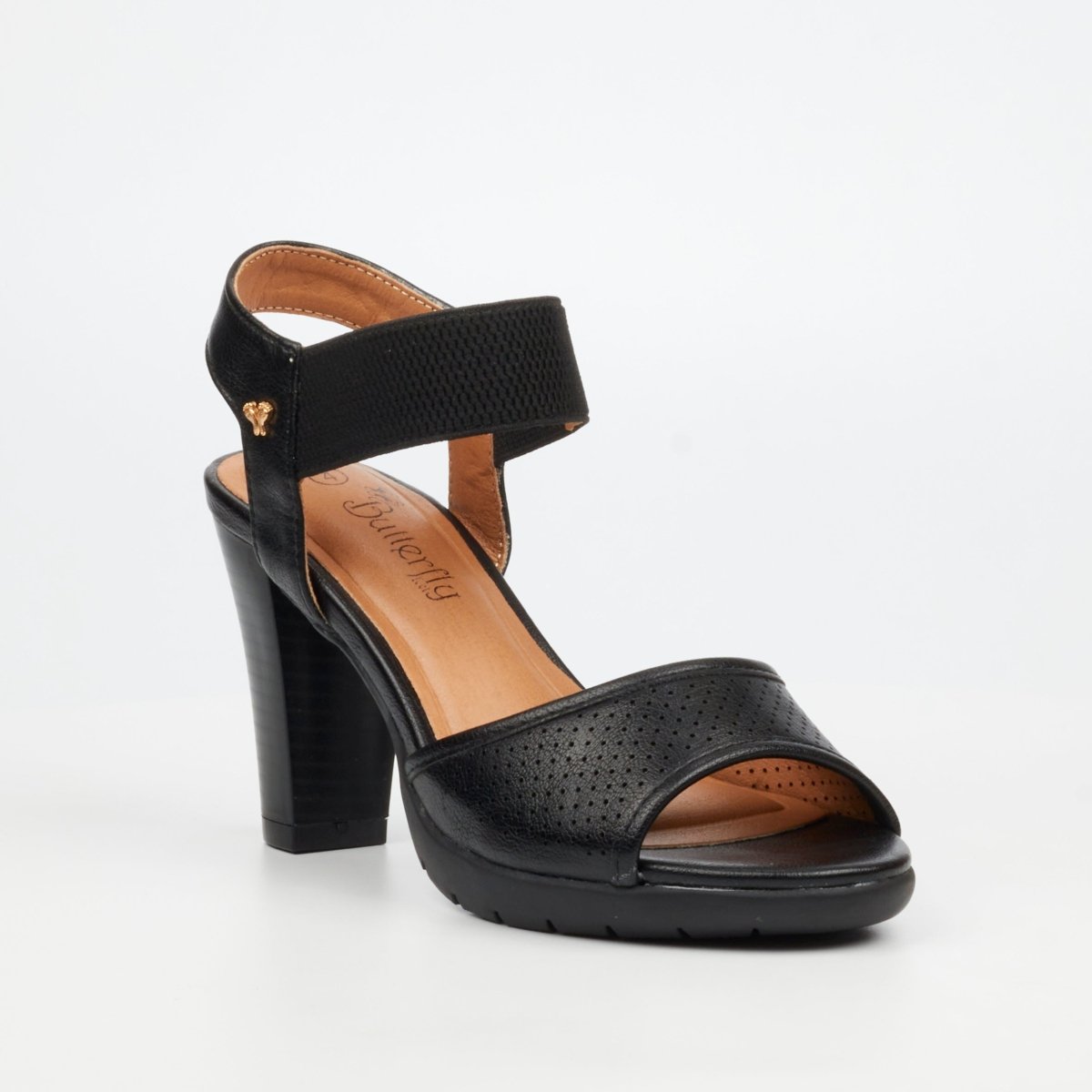 Butterfly Feet Raina 2 Heel Black - Shazem - WOMENS SANDALS - BUTTERFLY FEET