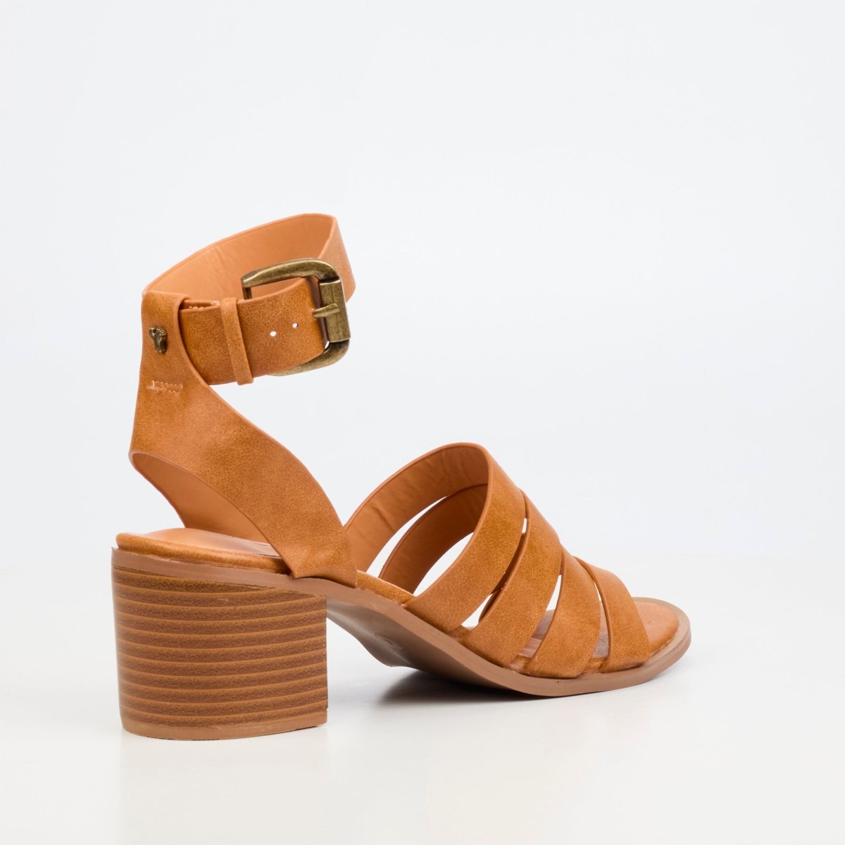 Women's Butterfly Feet Wexley 1 Heel Tan sandals with open toe and ankle strap, stylish and comfortable for everyday wear.