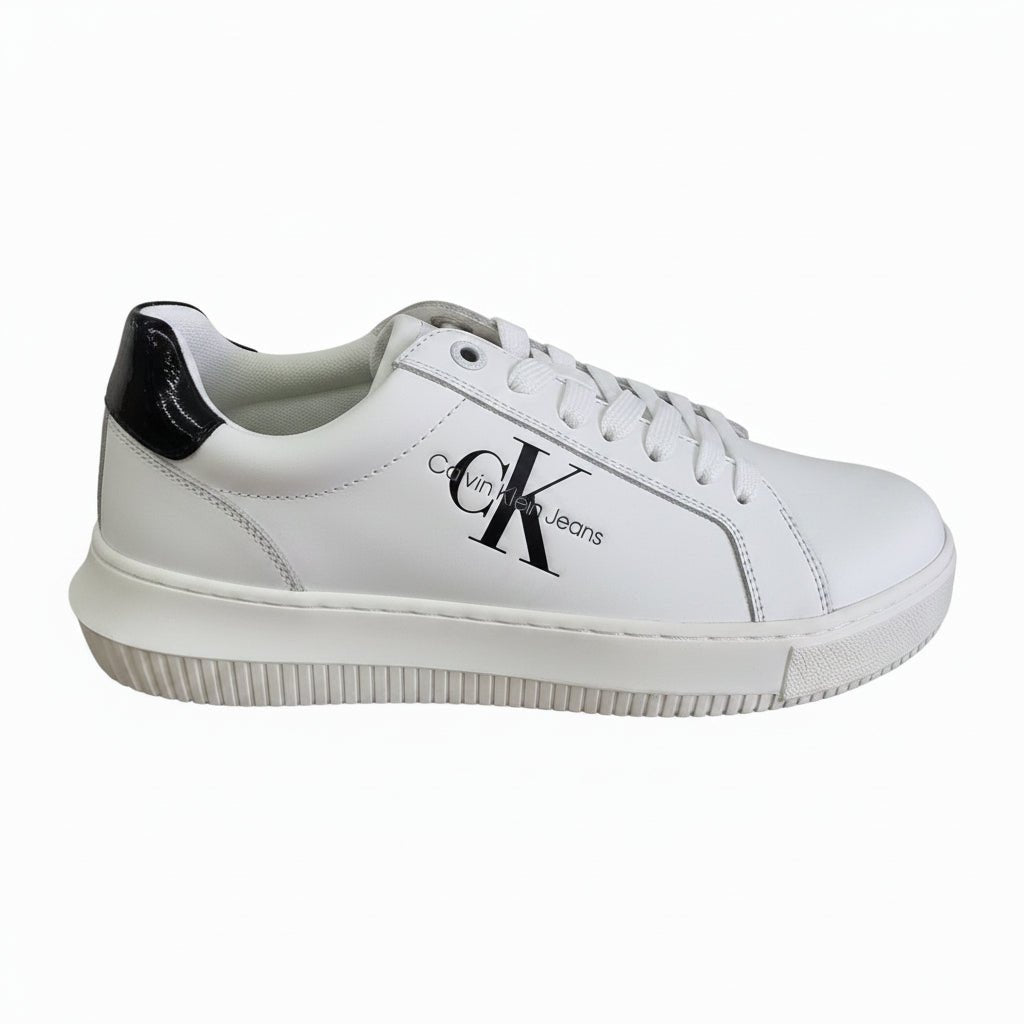 Calvin Klein Chunky Cupsole Mono Leather White - Shazem - MENS SNEAKERS - CALVIN KLEIN