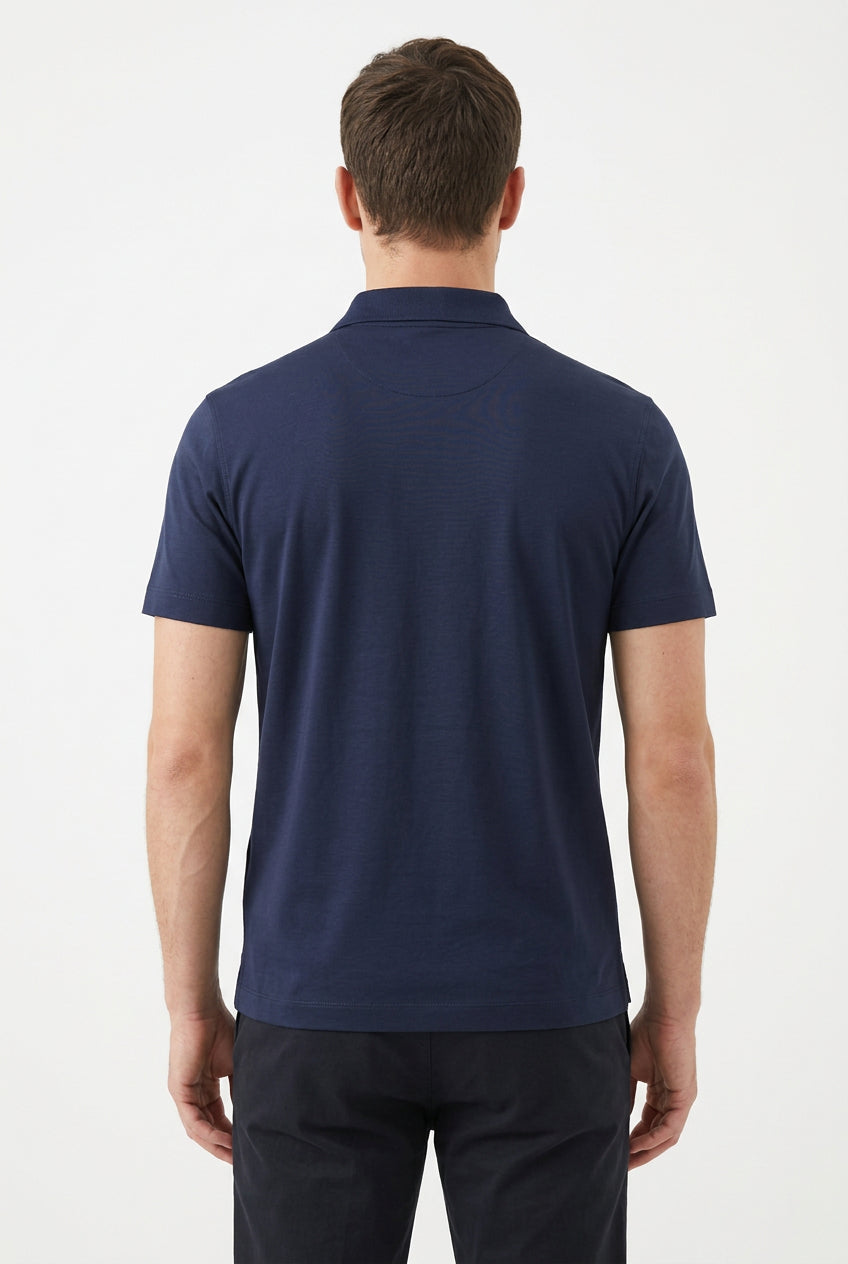 Navy Pure Premium Aria T-Shirt for men, featuring a classic fit and soft fabric, displayed on a plain background.