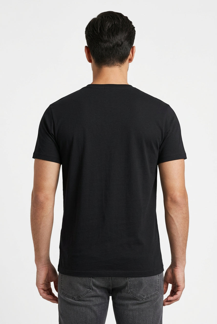 Pure Premium Davia T-shirt for men in black, featuring a classic fit and soft cotton fabric.