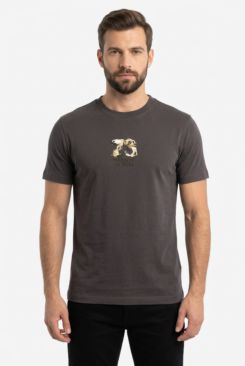 Enrico Coveri men's dark grey T-shirt 27005 front view