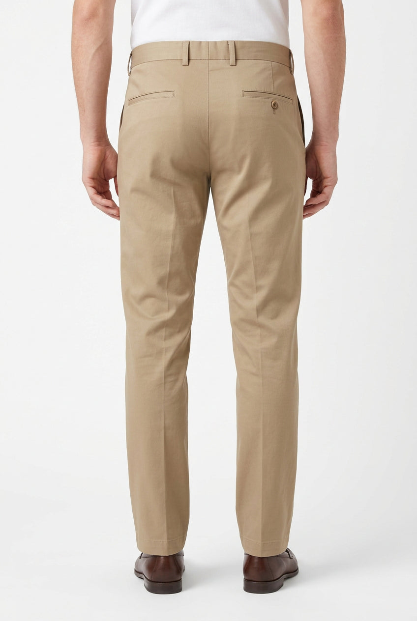Dino men's formal khaki trousers made of poly-viscose fabric, featuring a classic fit and tailored design.