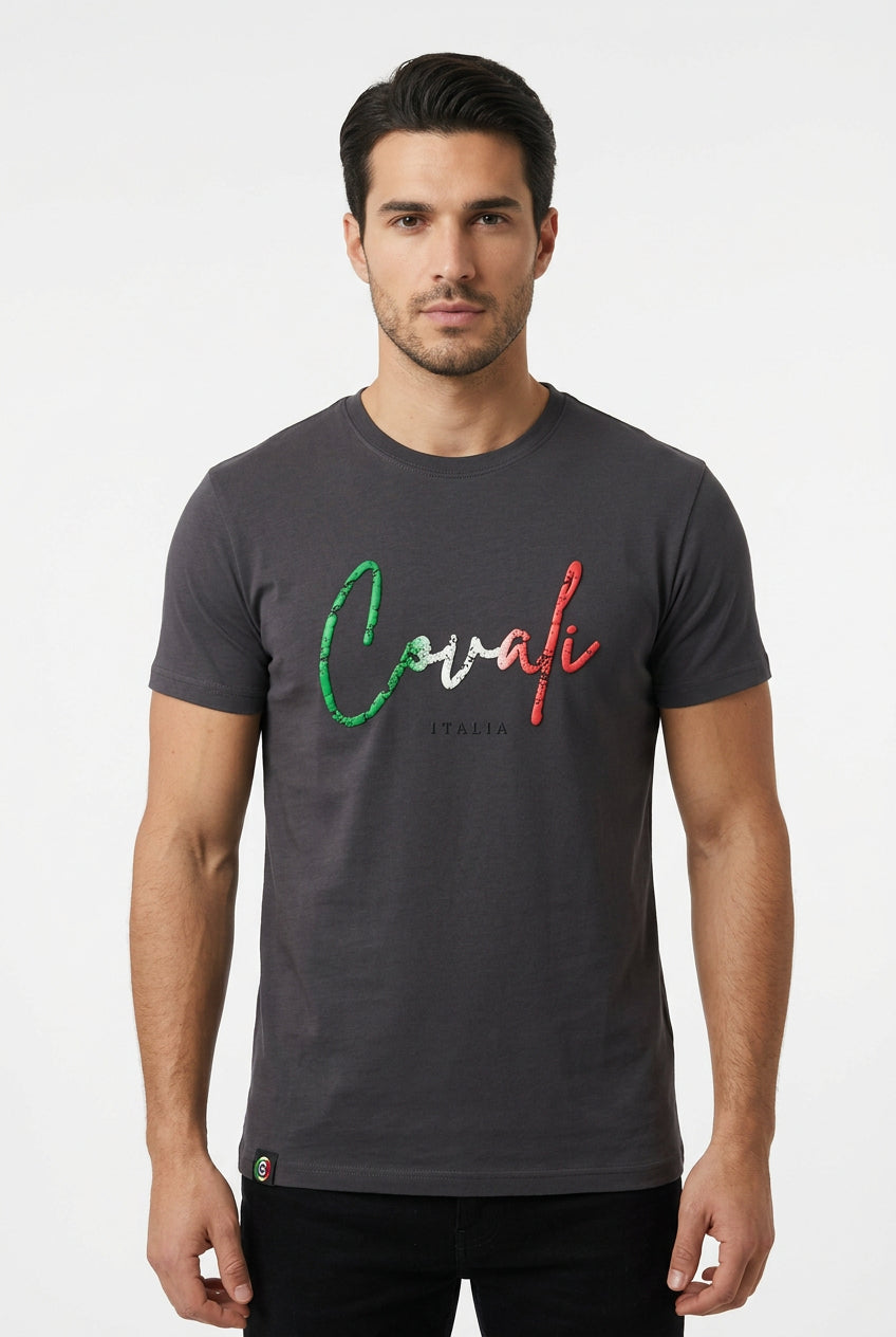 Black Covali Basso T-shirt for men, showcasing a comfortable fit and simple design, ideal for casual wear.
