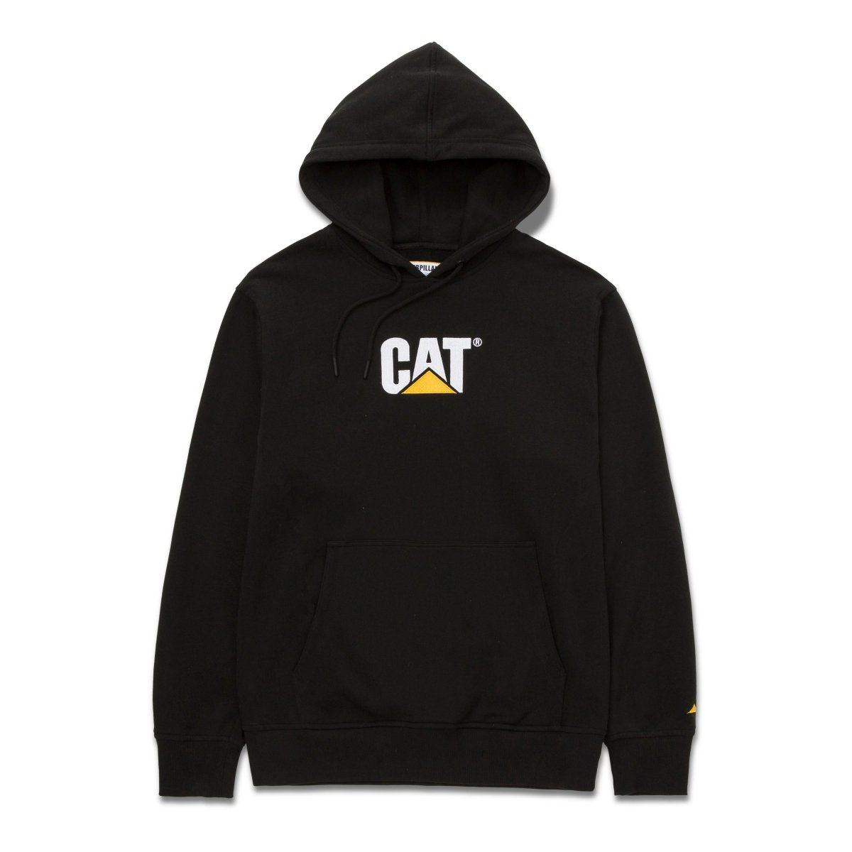 Caterpillar Fleece Cat Logo Pullover Hoodie Pitch Black - Shazem - MENS HOODYS - CAT