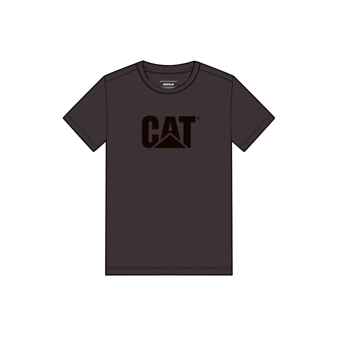 Caterpillar Logo Tee Washed Black-Black - Shazem - MENS T-SHIRTS - CAT