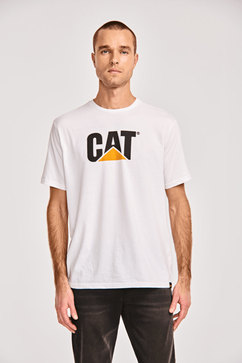 Caterpillar Logo Tee White - Shazem - MENS T-SHIRTS - CAT