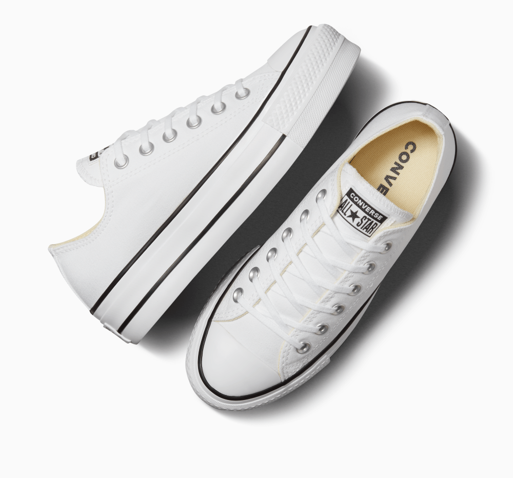 Converse Chuck Platform Lo White/Black - Shazem - UNISEX SNEAKERS - CONVERSE