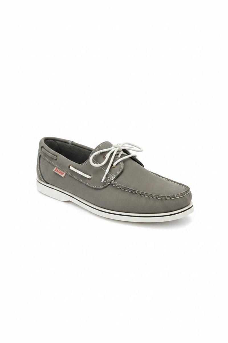 Deckrider Nubuck Boat Shoe Grey (B1020) - Shazem - MENS CASUAL FOOTWEAR - DECKRIDER