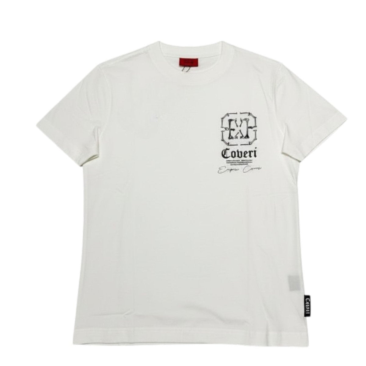 Men's Enrico Coveri 72 Tee in off-white, casual T-shirt with subtle branding and comfortable fit, displayed on a plain background.