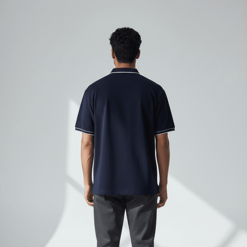 Men's black Enrico Coveri Roma Golfer with subtle pattern and classic fit, stylish for casual or golf wear.