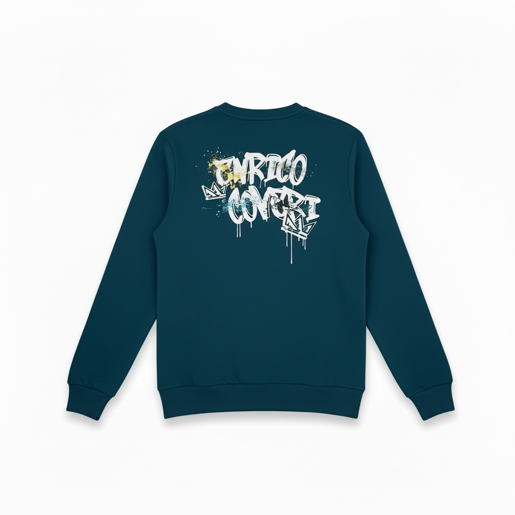 Enrico Coveri men's sweater in petrol color, featuring a comfortable knit design and classic fit.