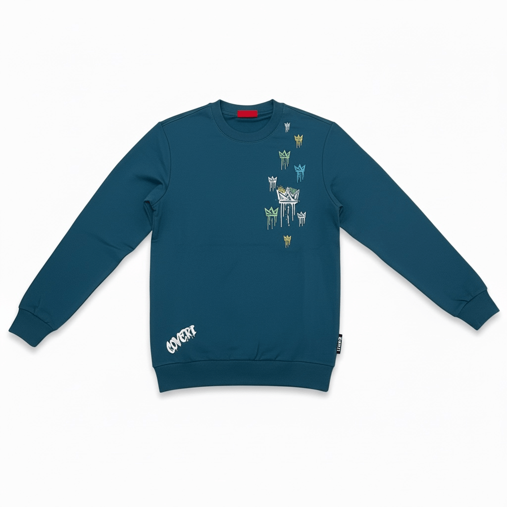 Enrico Coveri men's sweater in petrol color, featuring a cozy knit design and classic fit.